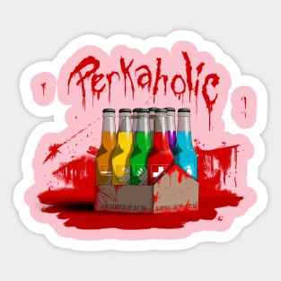 Zombie 8-Pack Bloodied Perkaholic on Soft Pink Sticker